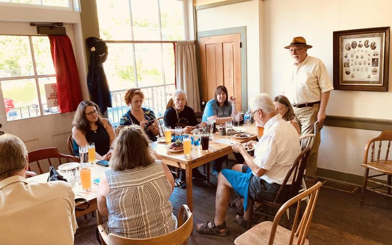 Partners enjoy a beer at Waldmann Brewery with Jim Sazevich